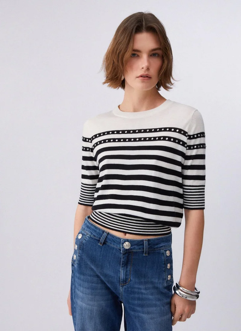 ليو جو Striped jumper